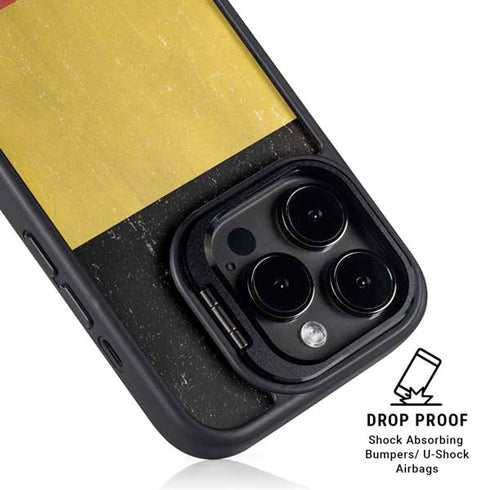 Belgium Flag Distressed iPhone 15 Pro Kickstand Case